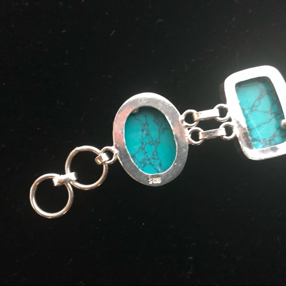 .925 Sterling Silver / Genuine Turquoise - Picture 2 of 2